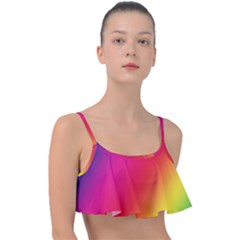 Rainbow Colors Frill Bikini Top by Amaryn4rt