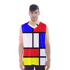 Mondrian-red-blue-yellow Men s Basketball Tank Top by Amaryn4rt