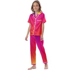 Rainbow Colors Kids  Satin Short Sleeve Pajamas Set by Amaryn4rt