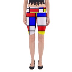 Mondrian-red-blue-yellow Yoga Cropped Leggings by Amaryn4rt