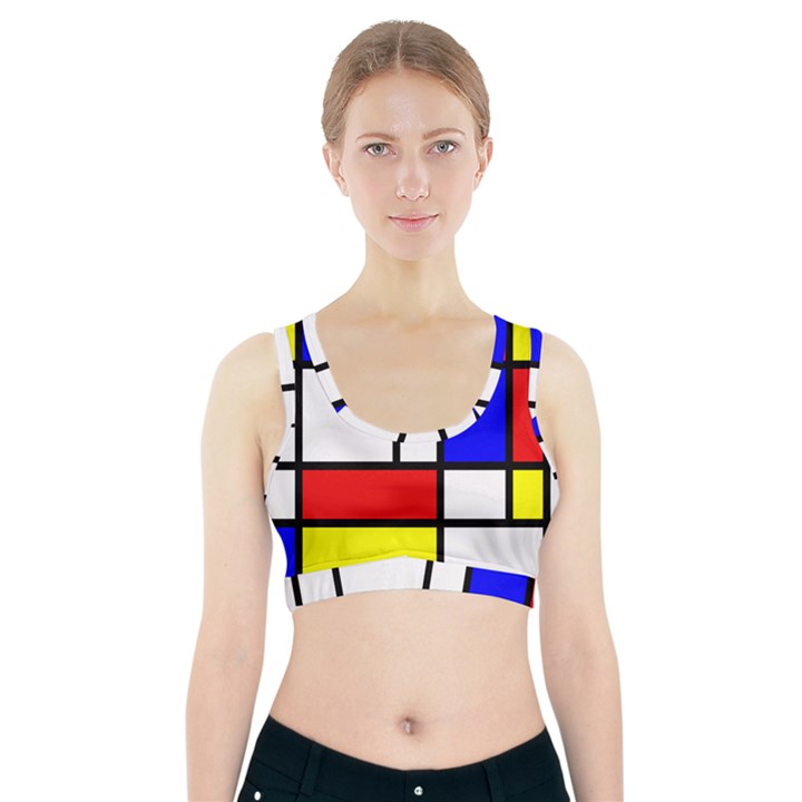 Mondrian-red-blue-yellow Sports Bra With Pocket