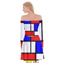 Mondrian-red-blue-yellow Off Shoulder Skater Dress View2