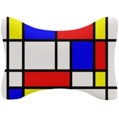 Mondrian-red-blue-yellow Seat Head Rest Cushion by Amaryn4rt