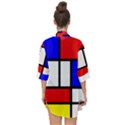 Mondrian-red-blue-yellow Open Front Chiffon Kimono View2