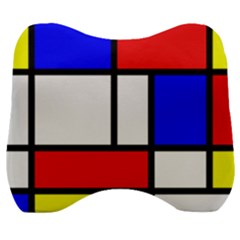 Mondrian-red-blue-yellow Velour Head Support Cushion by Amaryn4rt