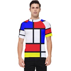 Mondrian-red-blue-yellow Men s Short Sleeve Rash Guard by Amaryn4rt