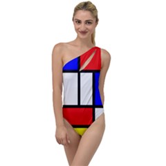 Mondrian-red-blue-yellow To One Side Swimsuit by Amaryn4rt