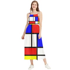 Mondrian-red-blue-yellow Boho Sleeveless Summer Dress by Amaryn4rt