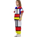 Mondrian-red-blue-yellow Kids  T-Shirt and Pants Sports Set View2