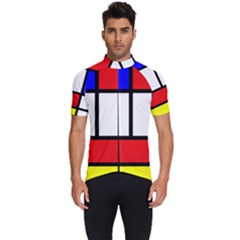 Mondrian-red-blue-yellow Men s Short Sleeve Cycling Jersey by Amaryn4rt