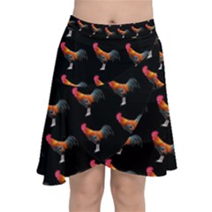 Background-pattern-chicken-fowl Chiffon Wrap Front Skirt