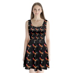 Background-pattern-chicken-fowl Split Back Mini Dress  by Amaryn4rt