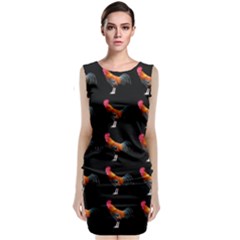 Background-pattern-chicken-fowl Sleeveless Velvet Midi Dress