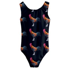 Background-pattern-chicken-fowl Kids  Cut-out Back One Piece Swimsuit by Amaryn4rt