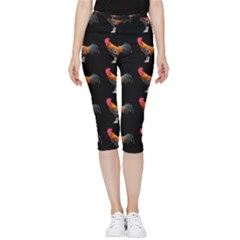 Background-pattern-chicken-fowl Inside Out Lightweight Velour Capri Leggings 