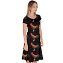 Background-pattern-chicken-fowl Classic Short Sleeve Dress View3