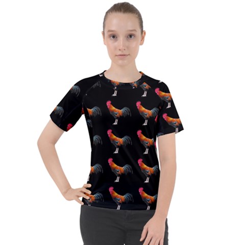 Background-pattern-chicken-fowl Women s Sport Raglan T-shirt by Amaryn4rt