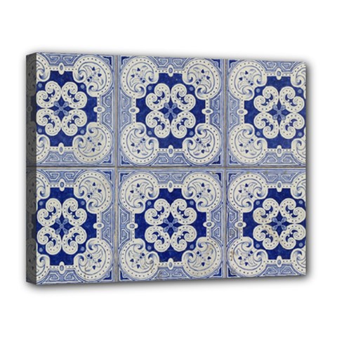 Ceramic-portugal-tiles-wall Canvas 14  X 11  (stretched) by Amaryn4rt