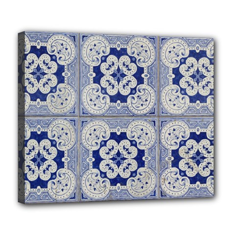 Ceramic-portugal-tiles-wall Deluxe Canvas 24  X 20  (stretched) by Amaryn4rt