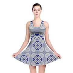 Ceramic-portugal-tiles-wall Reversible Skater Dress by Amaryn4rt