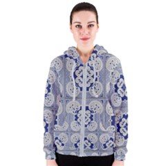 Ceramic-portugal-tiles-wall Women s Zipper Hoodie by Amaryn4rt