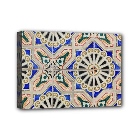 Ceramic-portugal-tiles-wall- Mini Canvas 7  X 5  (stretched) by Amaryn4rt