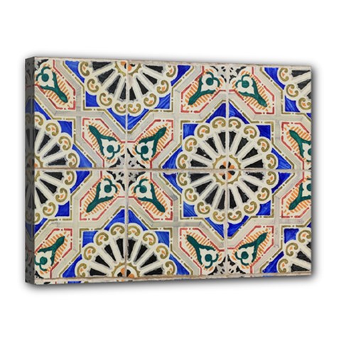 Ceramic-portugal-tiles-wall- Canvas 16  X 12  (stretched) by Amaryn4rt