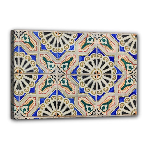 Ceramic-portugal-tiles-wall- Canvas 18  X 12  (stretched) by Amaryn4rt