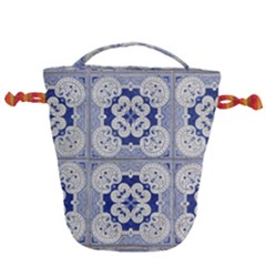 Ceramic-portugal-tiles-wall Drawstring Bucket Bag by Amaryn4rt