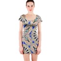 Ceramic-portugal-tiles-wall- Short Sleeve Bodycon Dress View1