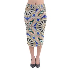 Ceramic-portugal-tiles-wall- Midi Pencil Skirt by Amaryn4rt