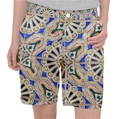 Ceramic-portugal-tiles-wall- Women s Pocket Shorts by Amaryn4rt