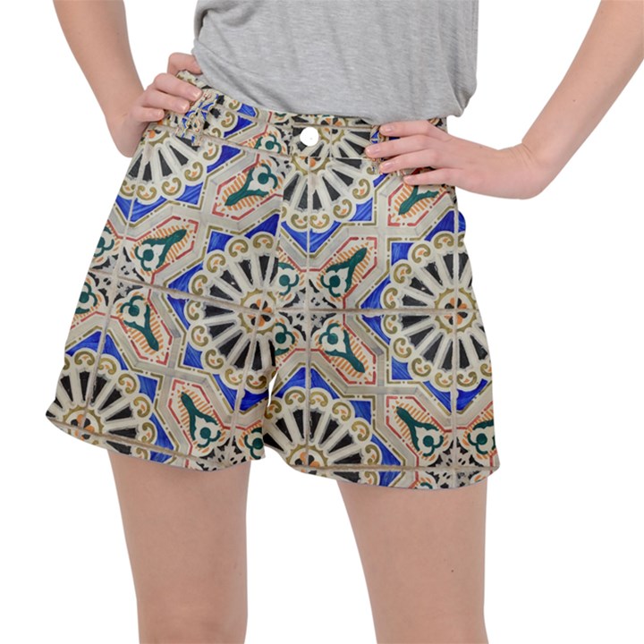 Ceramic-portugal-tiles-wall- Women s Ripstop Shorts