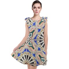 Ceramic-portugal-tiles-wall- Tie Up Tunic Dress