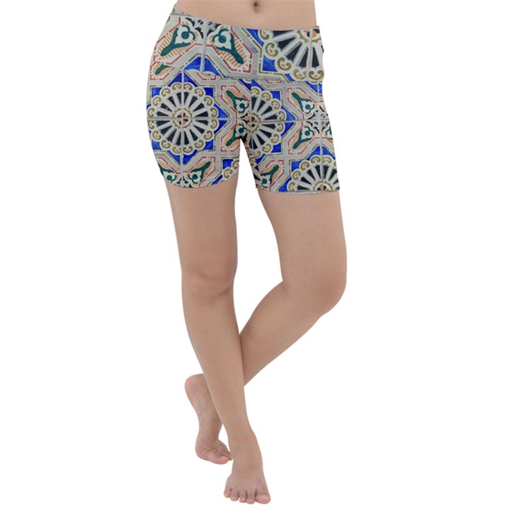 Ceramic-portugal-tiles-wall- Lightweight Velour Yoga Shorts