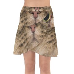 Cute Persian Catface In Closeup Wrap Front Skirt by Amaryn4rt