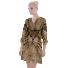 Cute Persian Catface In Closeup Open Neck Shift Dress by Amaryn4rt