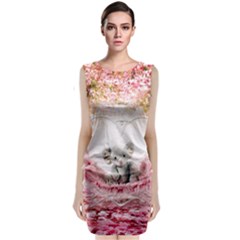 Elephant-heart-plush-vertical-toy Sleeveless Velvet Midi Dress