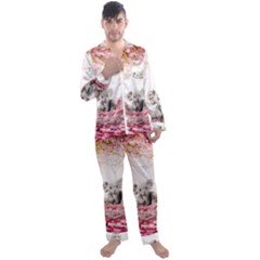 Elephant-heart-plush-vertical-toy Men s Long Sleeve Satin Pajamas Set