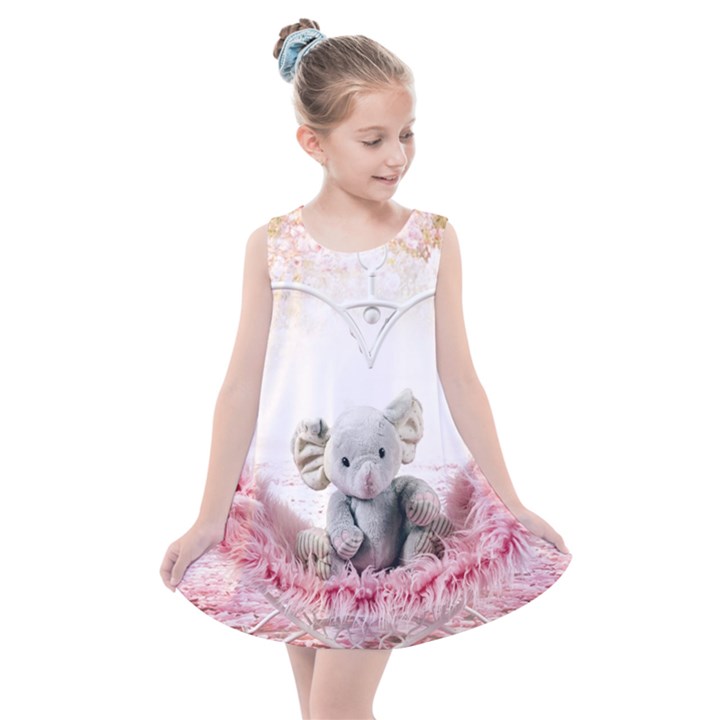 Elephant-heart-plush-vertical-toy Kids  Summer Dress