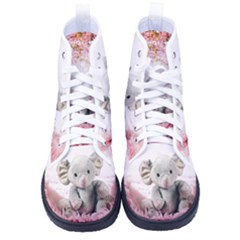 Elephant-heart-plush-vertical-toy Men s High-top Canvas Sneakers