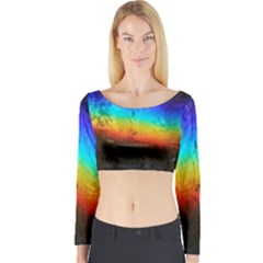 Rainbow-color-prism-colors Long Sleeve Crop Top by Amaryn4rt