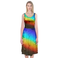 Rainbow-color-prism-colors Midi Sleeveless Dress by Amaryn4rt