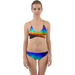 Rainbow-color-prism-colors Wrap Around Bikini Set by Amaryn4rt