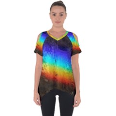 Rainbow-color-prism-colors Cut Out Side Drop T-shirt by Amaryn4rt