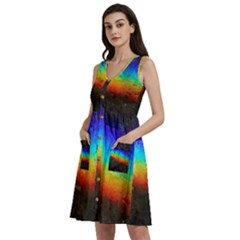 Rainbow-color-prism-colors Sleeveless Dress With Pocket by Amaryn4rt