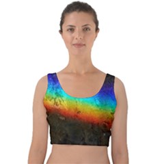 Rainbow-color-prism-colors Velvet Crop Top by Amaryn4rt