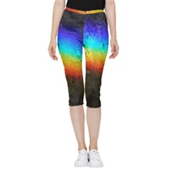 Rainbow-color-prism-colors Inside Out Lightweight Velour Capri Leggings 