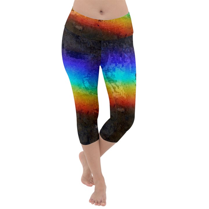 Rainbow-color-prism-colors Lightweight Velour Capri Yoga Leggings