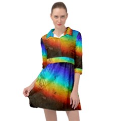 Rainbow-color-prism-colors Mini Skater Shirt Dress by Amaryn4rt